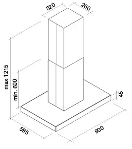 Вытяжка Falmec Luce 90 Glass Black island фото 2