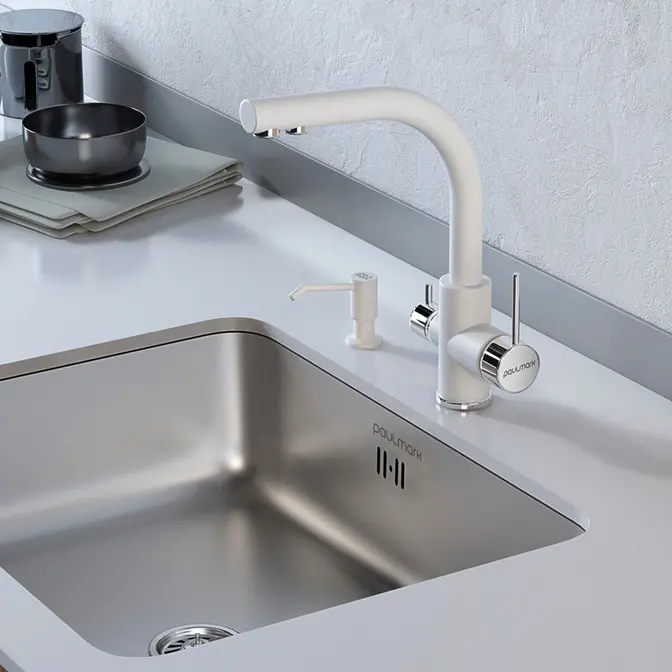 Смеситель Paulmark ESSEN Es213011-WH белый матовый фото 2 Смеситель Paulmark ESSEN Es213011-WH белый матовый фото 2