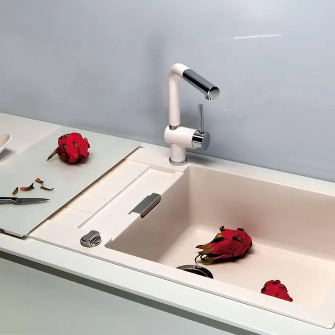 Смеситель Schock Piega-D , Cristadur, выдвижной излив хром/поларис фото 2