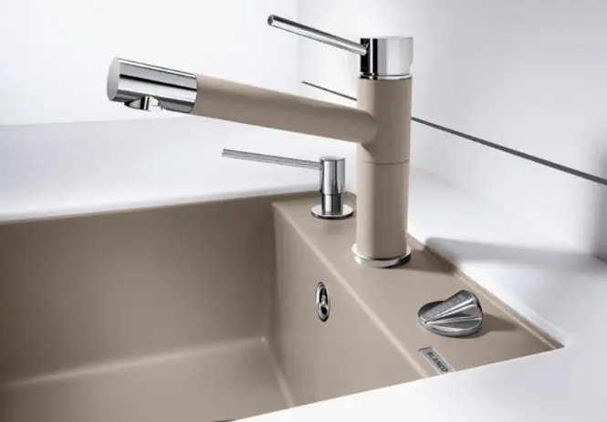 Смеситель Blanco Alta compact chrome/Silgranit фото 2