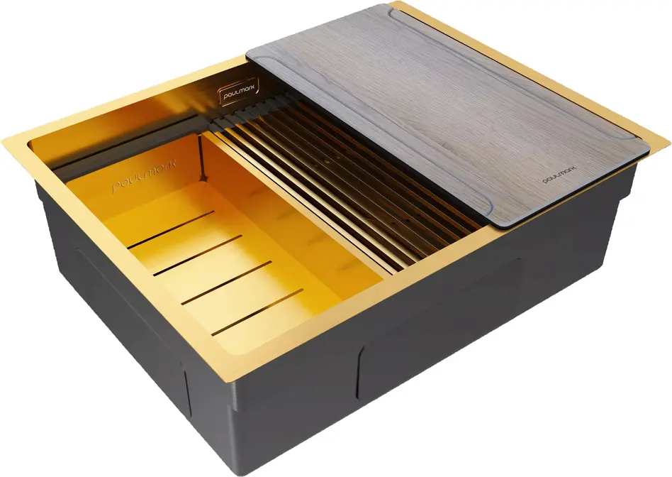 Мойка Paulmark NEXT-MULTI SINK 58 UNI PM785845-BG брашированное золото фото 2 Мойка Paulmark NEXT-MULTI SINK 58 UNI PM785845-BG брашированное золото фото 2