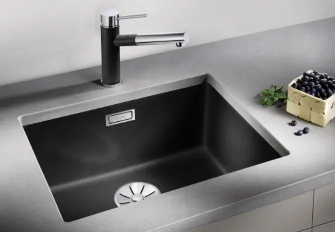 Мойка Blanco SUBLINE 500-U SILGRANIT отводная арматура InFino®