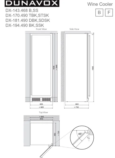 Винный шкаф DUNAVOX DX-143.468B фото 4