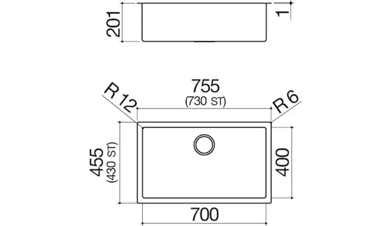 Мойка кухонная Barazza 1QR70S фото 2 Мойка кухонная Barazza 1QR70S фото 2