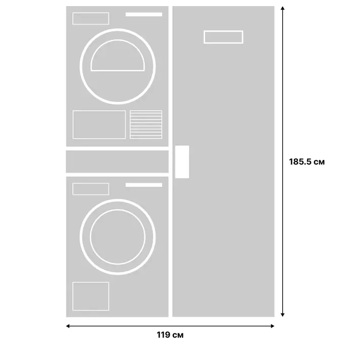 Asko Logic 22 (стиральная машина W4086C.T/3 + сушильная машина T408HD.T.P + сушильный шкаф DC7784 V.S + выдвижная полка HDB1153T) фото 2