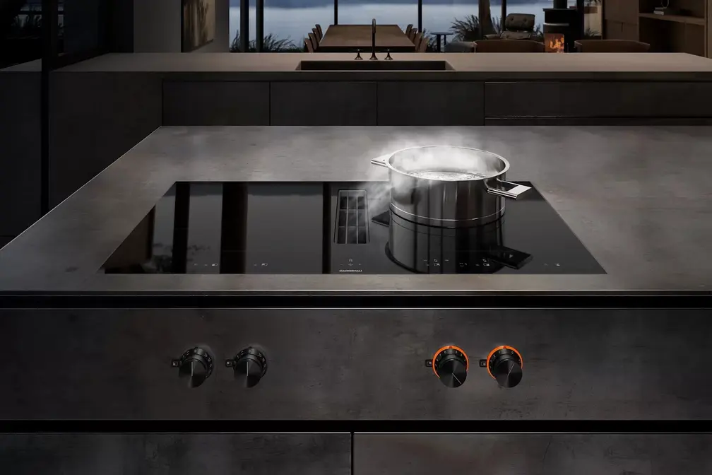 Индукционная стеклокерамич. панель с вытяжкой Gaggenau CV482105 фото 2
