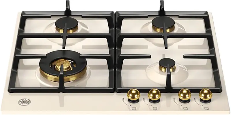 Газовая панель Bertazzoni P604LHERAG Слоновая кость, золотой фото 2 Газовая панель Bertazzoni P604LHERAG Слоновая кость, золотой фото 2