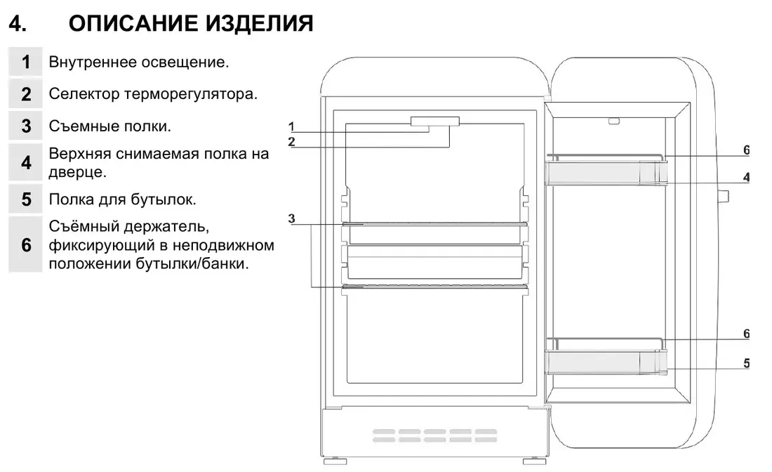 Мини-бар Smeg FAB5LCR6 фото 4