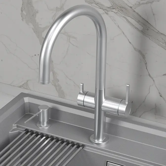Смеситель GRANULA Kitchen Space 8274, НЕРЖ фото 3 Смеситель GRANULA Kitchen Space 8274, НЕРЖ фото 3