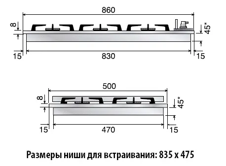 Комбинированная панель ILVE H 39-BCNV/IX фото 2