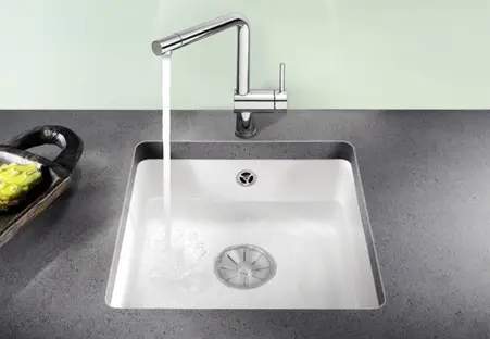 Мойка Blanco SUBLINE 375-U керамика отводная арматура InFino® Мойка Blanco SUBLINE 375-U керамика отводная арматура InFino®