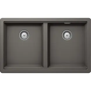 Мойка SCHOCK  Greenwich 80-2  Cristadur (подстольный монтаж) серебристый камень фото 1