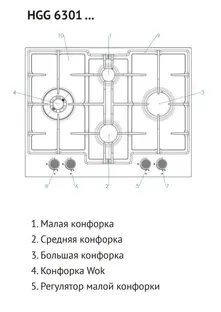 Газовая панель Korting HGG 6301 CGr фото 3