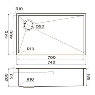 Кухонная мойка OMOIKIRI Taki 74-U/IF-L Side LG (арт.4997472) фото 3