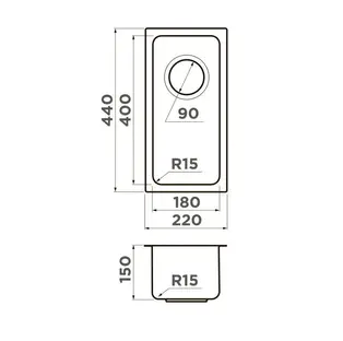 Кухонная мойка OMOIKIRI Tadzava 22-U/I-IN ULTRA 15 нерж.сталь/нержавеющая сталь (арт.4997112) фото 2