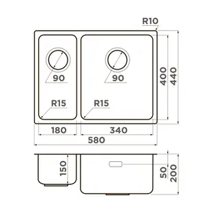 Кухонная мойка OMOIKIRI Tadzava 58-2-U/IN-R ULTRA 15 (арт.4997117) фото 2