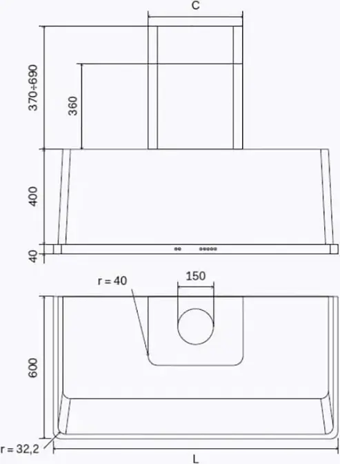 Вытяжка ILVE AM-150/BL фото 4