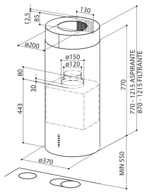Вытяжка Faber CYLINDRA IS./4 EV8 X A37 фото 6