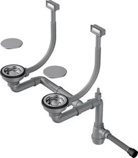 Арматура для двухчашевых моек с декоративными накладками WK-2C-IN(арт.4956476)