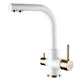 Смеситель Paulmark ESSEN Es213011-431BR белый матовый-бронза