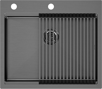 Мойка Paulmark KRONER-PRO 59 PM705951-GM вороненая нерж.сталь