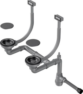 Арматура для двухчашевых моек с декоративными накладками WK-2C-GM(арт.4956498)