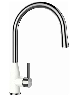 Смеситель SCHOCK Kavus-D, Cristalite, выдвижной излив сталь/альпина