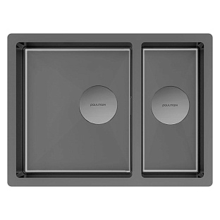 Мойка Paulmark NEXT 58/2S UNI PM225844-GM вороненая нерж.сталь