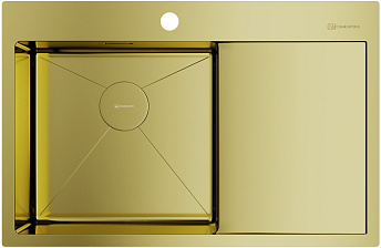 Мойка Akisame 78-LG-L нерж.сталь/светлое золото(арт.4973085)