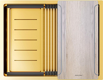 Мойка Paulmark NEXT-MULTI SINK 58 UNI PM785845-BG брашированное золото
