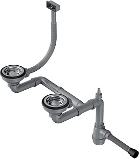 Арматура для полуторачашевых моек со скрытым переливом WK-1,5-S-IN