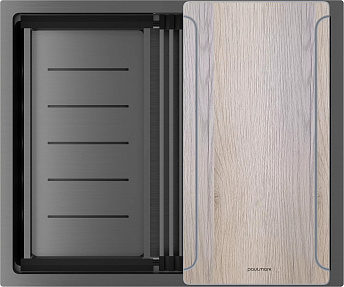 Мойка Paulmark NEXT-MULTI SINK 54 UNI PM785445-GM вороненая нерж.сталь