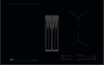 Индукционная стеклокерамич. панель с вытяжкой AEG NCH84B03AB