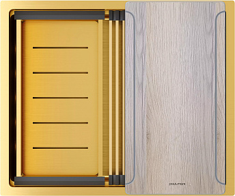 Мойка Paulmark NEXT-MULTI SINK 54 UNI PM785445-BG брашированное золото