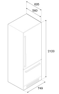 Холодильник Bertazzoni REF75PIXL петли слева