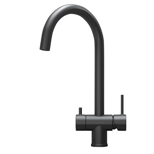 Смеситель GRANULA Kitchen Space 7104, ЧЕРНЫЙ МАТОВЫЙ