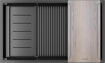 Мойка Paulmark NEXT-MULTI SINK 74 UNI PM787445-GM вороненая нерж.сталь