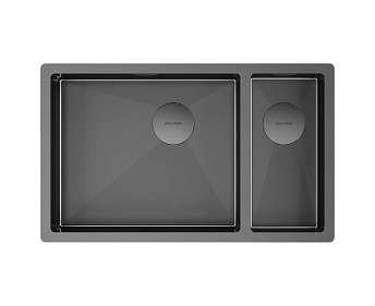Мойка Paulmark NEXT 69/2S UNI PM226944-GML вороненая нерж.сталь