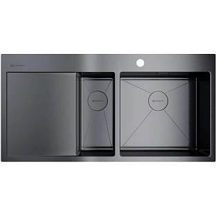 Мойка Akisame 100-2-GM-R нерж.сталь/вороненая сталь(арт.4973104)