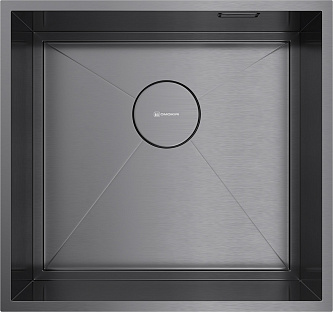 Кухонная мойка Omoikiri Kasen 48-26-INT-GM нерж.сталь/вороненая сталь(арт.4997058)