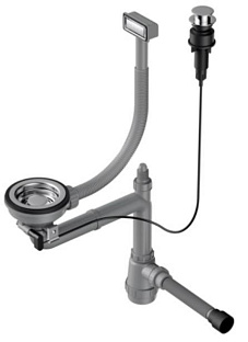 Арматура для одночашевых моек с клапаном-автомат WK-1-LG-A Omoikiri