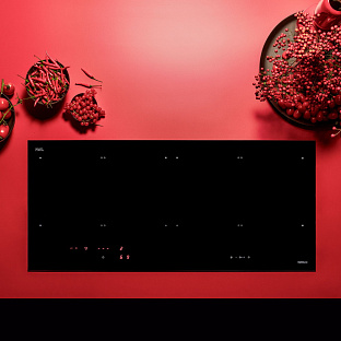 Индукционная стеклокерамич. панель Falmec PIANO INDUZIONE BLACK MATT 88x40 Panoramic (белая иконография)