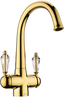 Смеситель Omoikiri Okinawa-G латунь/золото/прозрачный кристалл