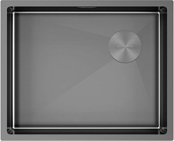 Мойка Paulmark NEXT-SKEW 54 UNI PM885444-GM вороненая нерж.сталь