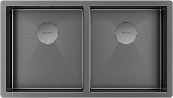 Мойка Paulmark NEXT 78/2 UNI PM207844-GM вороненая нерж.сталь